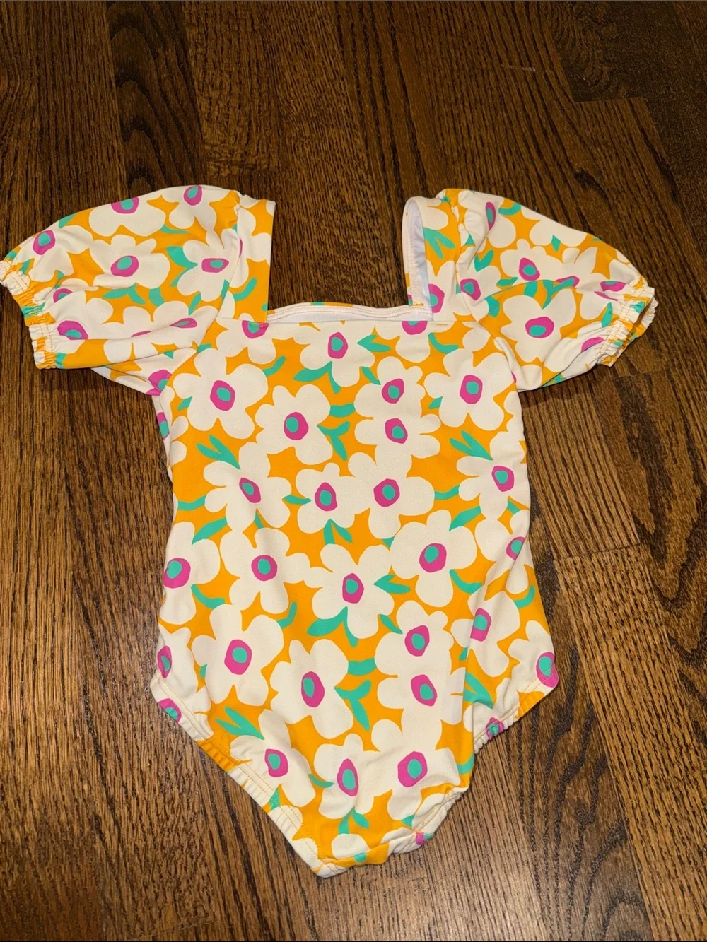 Hannah Andersson Yellow & Pink Poppy One Piece Swimsuit 3T